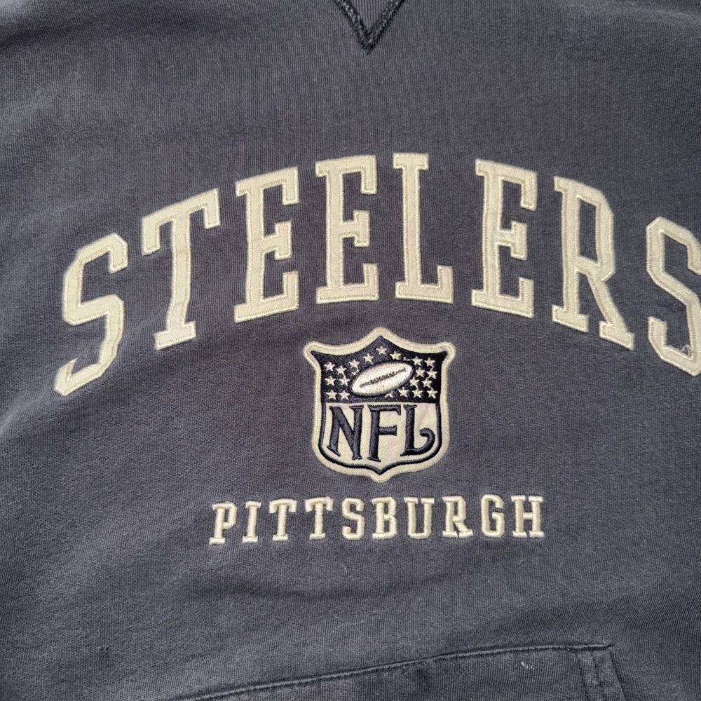 Pittsburgh Steelers NFL Football Hoodie Black Men's  XLarge As is upcycle /craft